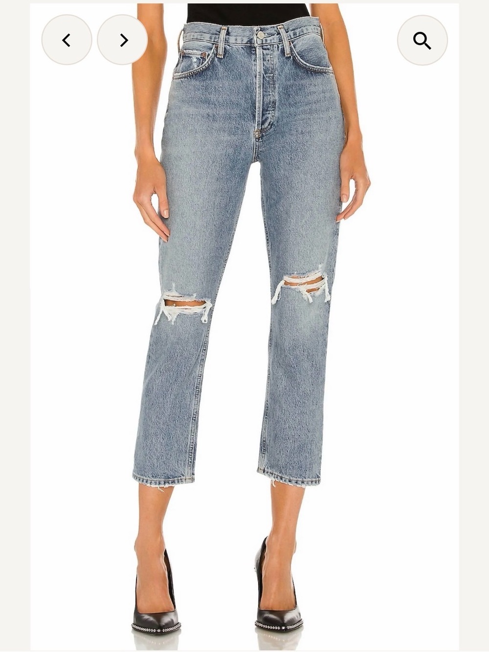AGOLDE Riley Distressed Crop Jeans